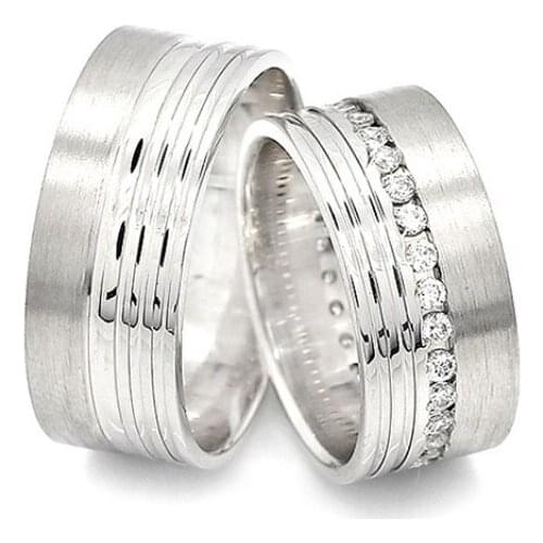 Couple Wedding Ring Sterling Silver 925 Woman And Man Luxury Jewelry Bands Fashion Engagement Anniversary Ancient Greek Model