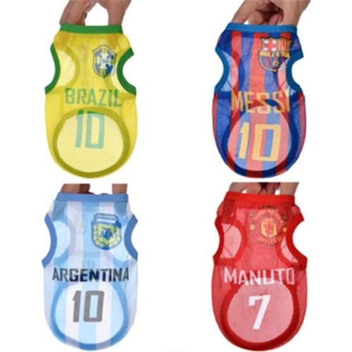 Miflame Sport Style Dogs Clothes Summer Dogs Shirts For Dogs Soccer Jersey Chihuahua Schnauzer Mesh Dogs T-shirt Puppy Costume