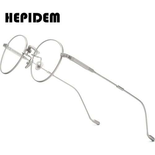 HEPIDEM Alloy Glasses Frame Women 2020 New Korean Brand Design Men Eyewear Round Metal Spectacles Clear Eyeglasses Frames 5021