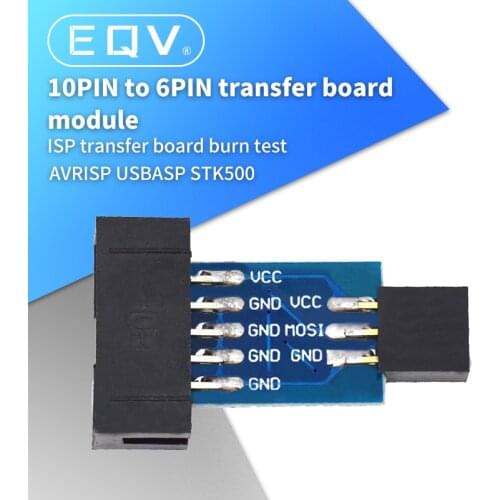 10 Pin to 6 Pin Adapter Board for AVRISP MKII USBASP STK500 High Quality