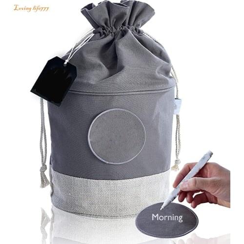 Hanging Storage Bag Fabric Desktop Storage Bucket Home Office Organizer Drawstring Clothing Toy Bathroom Kitchen Basket #BL4