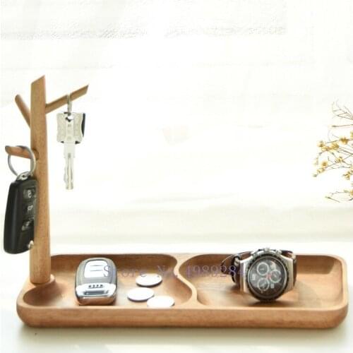 Creative Wooden Handmade Desktop storage organization key Entrance Jewelry storage dish Shelf Modern home Decorative ornaments