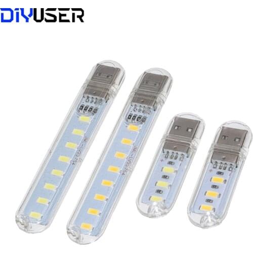 Mini Mobile Power USB LED Lamp DC5V 3 LED 8 LED Camping Computer Portable Night USB Gadget Lighting For PC Laptop