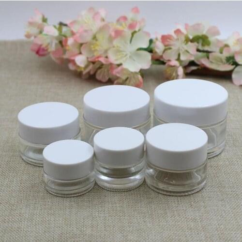 15G transparent glass bottle/ jar for cream/gel/essence/moisturizer/serum/mask cream art nail packing aluminum/plastic lid