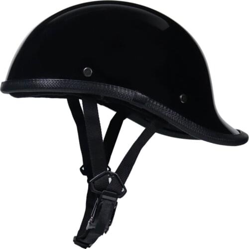 Retro Half Face Motorcycle Helmet Light Weight Cap Style Fiberglass Shell DD Ring Buckle Vintage Helmet