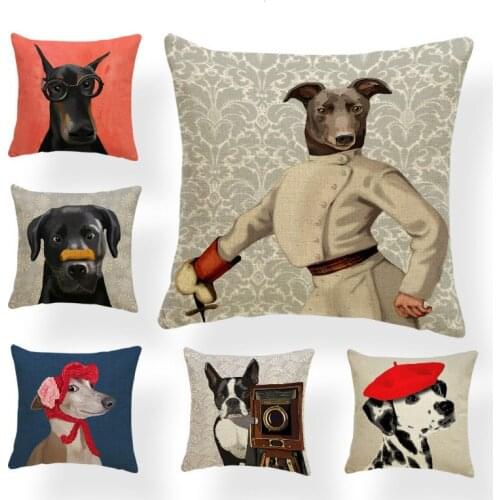 Luxury Dog Pillows Nordic Pug Basset Goldendoodle Cavalier King Charles Spaniel 45X45Cm Linen Decoration Sofa Cushion Covers