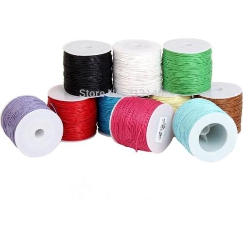 50 Colors 100yards Waxed Cotton Cord 1mm Thread String Rope Spool Wire fit Beading Craft DIY Bracelet Necklaces Jewelry Findings