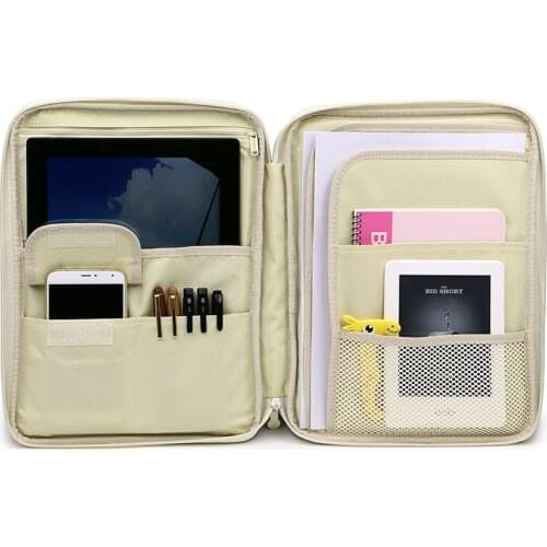 Tablet Pouch Bag A4 Document Organizer Folder Bag Waterproof Oxford Cloth iPad Samsung Tablet Sleeve Business Storage Handbag
