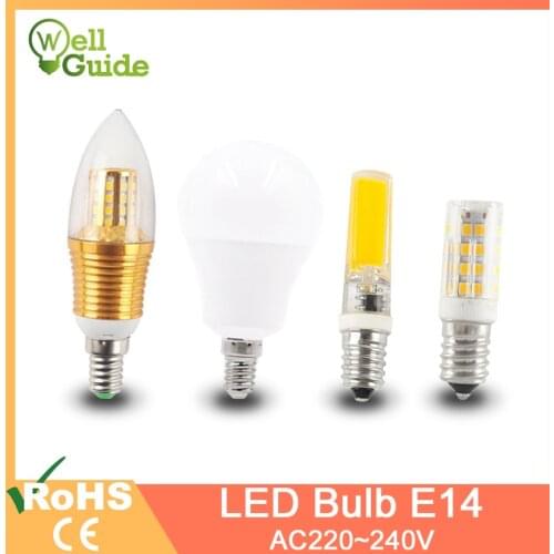 E14 LED Bulb 3W 6W 12W LED E14 Lamp AC 220V Light Lampada LED Spotlight Table Lamp Bombilla Candle Lamp For Home