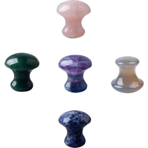 Whole 100% Natural Crystal Mushroom Guasha Tools Massage Stones China Traditional Facial Skin SPA Acupuncture Scraper