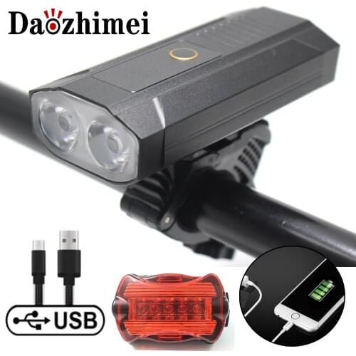 Built-In 5200mAh Bicycle Light 2*T6 USB Rechargeable Power Bank Bright 5 Modes Bike Light Waterproof Headlight Bike Accessories