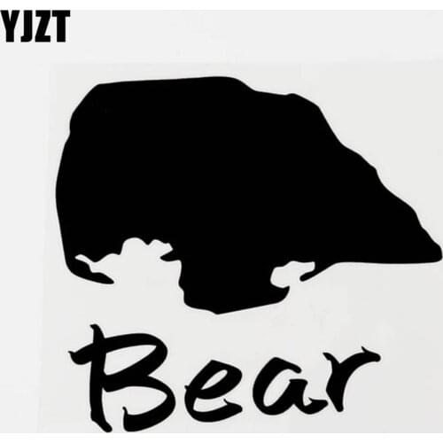 YJZT 13.5CM×12.3CM Funny Animal Bear Vinyl Car Sticker Decal Black/Silver Car-styling 8C-0468