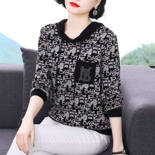 2021 O Neck Plus Size Hoodie T Shirt Woman Autumn Long Sleeve Shirt Woman T-shirt Loose Fashion Korean Style Women Shirts