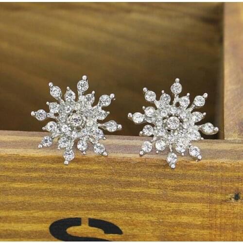 Natural stone Quartz Crystal Ladies Crystal Snow Flake Stud Earrings earring pendant for diy Jewelry making earring