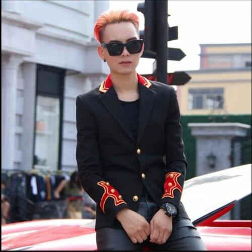 M-3xl New Autumn And Winter Mens Slim Korean Casual Suit Jacket Youth Long-sleeved Small Blazers Jacket Singer Stage Costumes