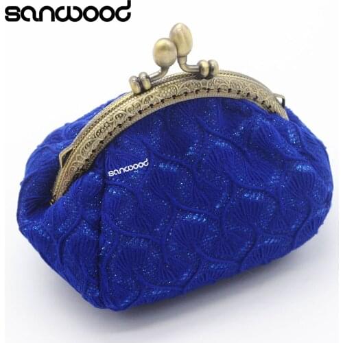Women Vintage Woolen Yarn Knitted Coin Purse Sweet Mini Wallet Card Holder Bag