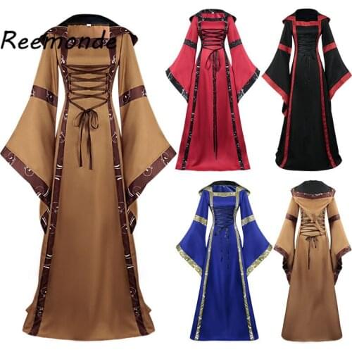 Women Ladies Medieval Retro Tuxedo Dress Steampunk Gothic Coat Female Vintage Blue Tailcoat Tops Halloween Cosplay Costumes