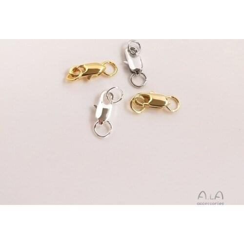 1 Pcs/set Sterling Silver Color DIY Accessories Fish Tail Buckle Spring Clasp Lobster Clasp DIY Jewelry Material Jewelry Making