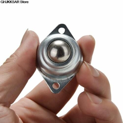 1Pc Swivel Silver Metal Bull Wheel Universal Transfer Round Ball Caster Ball Hole