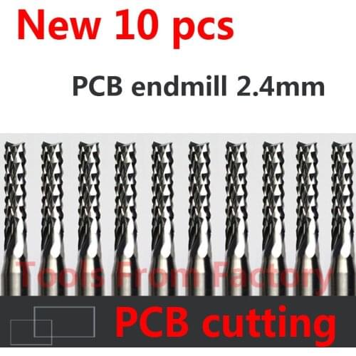 10pcs Carbide PCB CNC Engraving Bits End Milling Cutter cutting drill hole endmill 2.4mm Diameter # ST3.2.410
