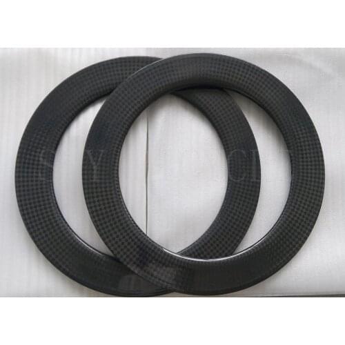 88mm height Clincher carbon rims 23mm wide 24 holes 12K Glossy bicycle rim no braking track for road disc bike or track bike OEM