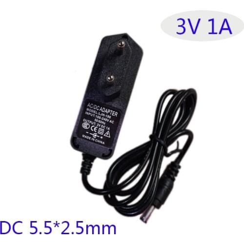 3V 1A AC DC Adapter 3W Converter Adapter Charger For Desk Lamp LED Strips Plastic Case LED driver