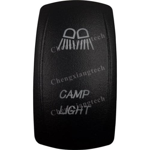 Car Boat Truck Backlit Swtich Cap- Laser Engraving - CAMP LIGHT -for Led Carling Arb Narva 4x4 RV Rocker Switch, Cover Only