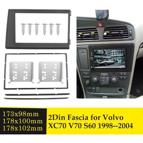 2Din Car Radio Fascia for Volvo XC70 V70 S60 1998-2004 Double Din Stereo Plate Trim Kit Frame Panel Dash CD DVD Frame Mount Kit