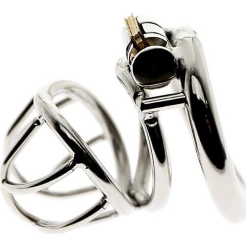 Cock Prison BDSM Male Stainless Steel Chastity Device Belt Metal Cock Cage Extreme Cock Lock Restraint Ring Sex Toy