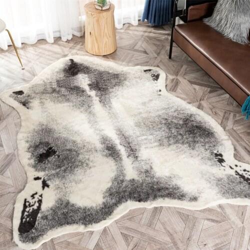 Large size 170x220cm cow Leopard Badger ZebraPrinted Cowhide faux skin leather NonSlip Antiskid Mat Carpet for living room
