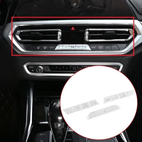 For-BMW 3 Series G20 G28 2019-2020 Stainless Steel Chrome Auto A/C Air Conditioning Mode Button Cover Sticker