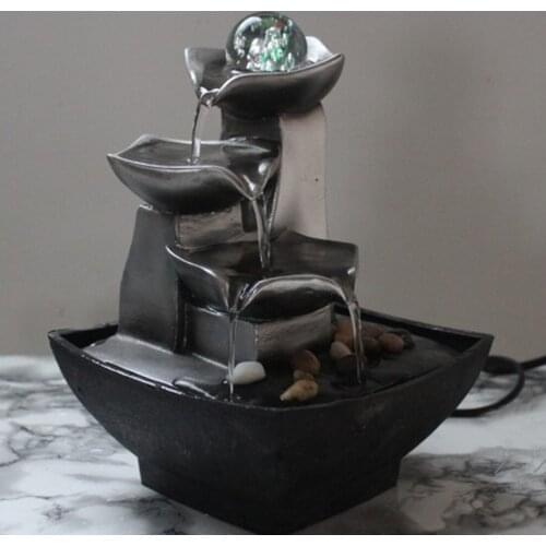 Resin Water Fountains Indoor Decoration Creative Craft Home Decor Home Figurines Feng Shui Water Fountain Office Home Decoration