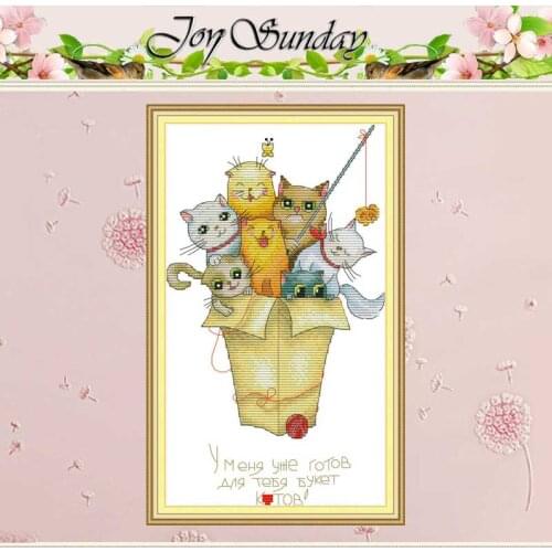 Photo Of The Cats Counted Cross Stitch 11CT Printed 14CT Cross Stitch Sets wholesale Cross-stitch Kits Embroidery Needlework