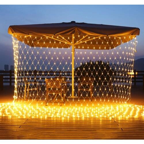 Thrisdar 2x2m 3x2m 6x4m LED Net Mesh Fairy String Light Christmas Tree-wrap Lights Outdoor Wedding Party Curtain Garland Light