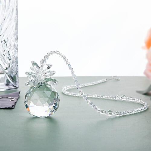 H&D 40mm Crystal Ball Prism Rainbow Maker Collection Hanging Angle Suncatcher Wedding Favors with 26-inch Long Beads Chain