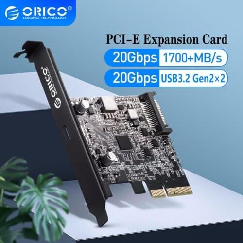 ORICO Type USB C PCI-Express to USB 3.2 PCI-E Express Expansion Card Adapter 20Gbps with ASM3242 Chipset for Windows 8/10/Linux