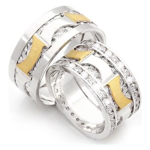 Couple Wedding Ring Sterling Silver 925 Woman And Man Luxury Jewelry Bands Engagement Anniversary Anatolian Civilization Models