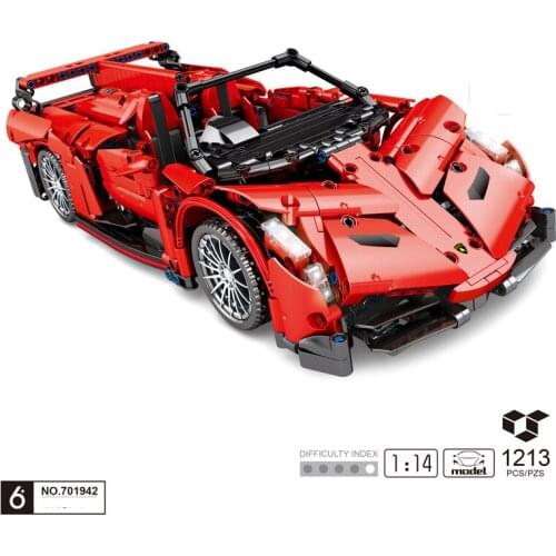 Technical 1:14 scale moc building block super sport car model germany bull logo Lambor veneno vehicle steam brick toy collection
