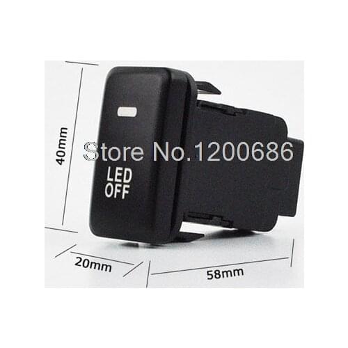 DC12V Panel Mount Black Pilot Lamp 4 Wire Fog Light Switch for Toyota Camry Discount 50 Size 60mm x 42mm x 25mm (L*W*T)