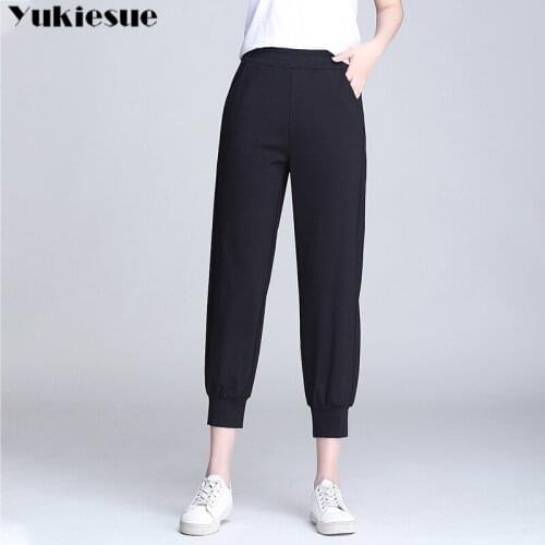 Fashion Casual Sweatpants Pants capris Women Loose Elastic high Waist Sportswear WomenS Pants New Bottoms 2020 summer Plus size