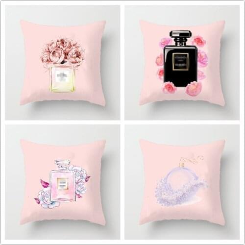 Fashion Perfume Bottle Print Home Decoration PillowcaseThrow Cover Pillow Case Cushion Home Decor