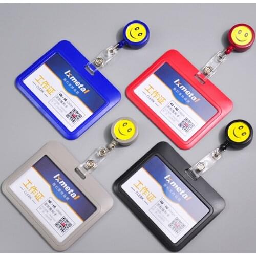 Fashion Retractable ID Badge Reel Clip Students ID Card Badge Holder Case Identity Pass Badge Holder & Accessories