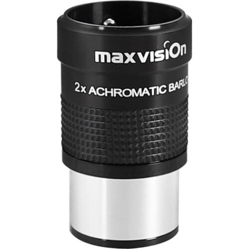 Maxvision 1.25" Reduce Chromatic Aberration 2x Barlow Lens for Astronomy Professional Monocular Binoculars Telescope Eyepiece