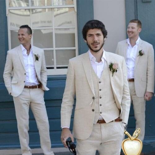 Mens Suits 3 Pieces Solid Color Collar Boyfriend Wear Slim Fit Casual Business Dress Suits For Wedding Tuxedo Blazer+Pants+Vest