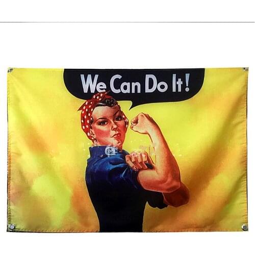 We Can Do It! Excitation Poster Flag Banner Bedroom Dormitory Room Renovation Layout Bedside Decorative Wall Covering