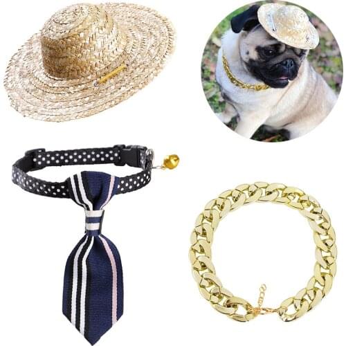 Pet Jewelry Set Pet Sunglasses Fashion Creative Anti-UV Cat Dog Sunglasses With Collar & Necklace Pet Clothing Accessories Set