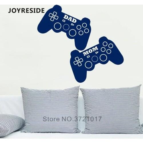 JOYRESIDE Double Gamer Wall Stickers Home Rooms Wall Decor Kids Playroom Wall Decals Vinyl Design Games Family Game Mural WM317