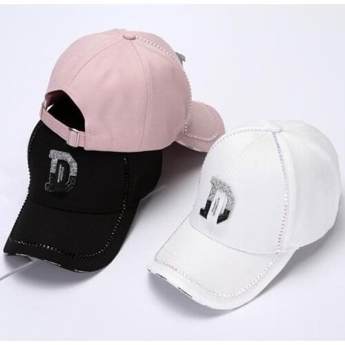 LINJW 2020 New Korean Style Spring Baseball Cap Women Hip Hop Snapback Caps Fashion Summer Outdoor Rhine Stones Baseball Hat