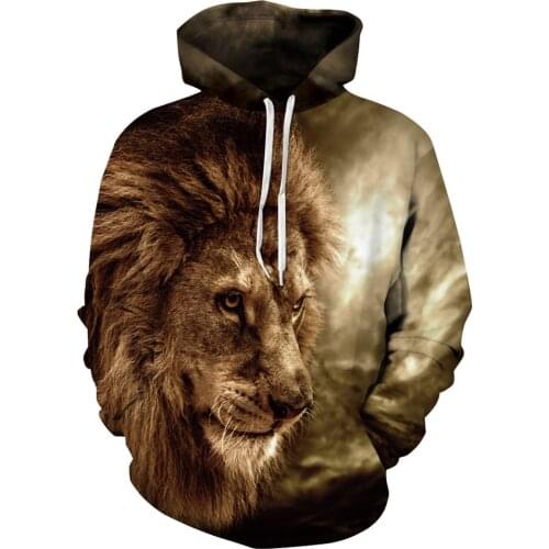 2020 New Arrivals Fashion Lion Ancient Digital Printing Men/Women Hooded Hoodies Cap Windbreaker Jacket 3d Sweatshirts