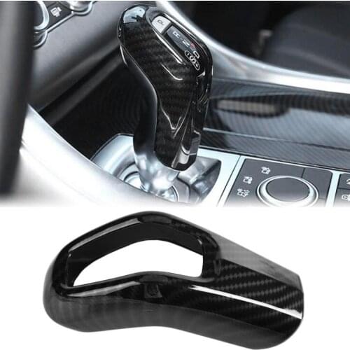 Carbon Fiber Style Car Gear Shift Knob Head Cover Trim for Land Rover Range Rover Sport 2014 2015 2016 2017
